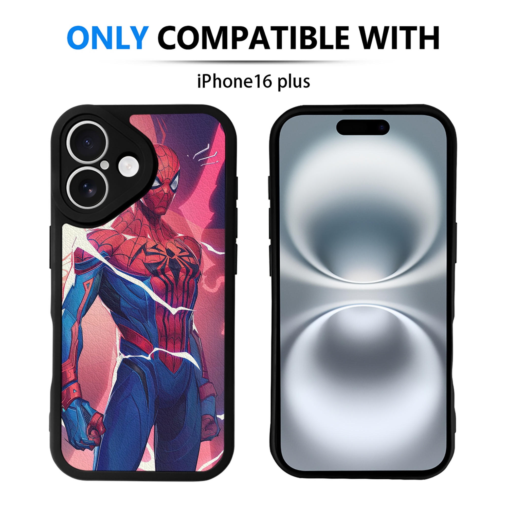 Spider Man スパイダーマン 【iPhone 16シリーズ対応】シリコンスマホケース（レザー調） 材質：シリコン